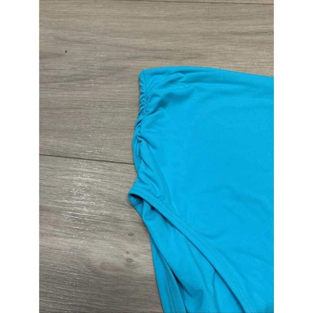 Coco Reef Swim Bottom Blue Ruched, Size S - Picture 7 of 9